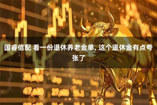 国睿信配 看一份退休养老金单, 这个退休金有点夸张了
